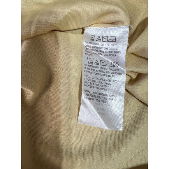 QVC Destination 365 Regular Floral Clip Dot Chiffon Maxi Dress NWOT Sz M Banana - Picture 6 of 8